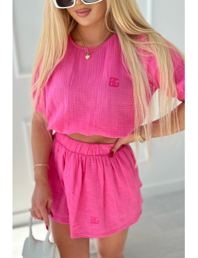 Komplet damski Muślinowy pink